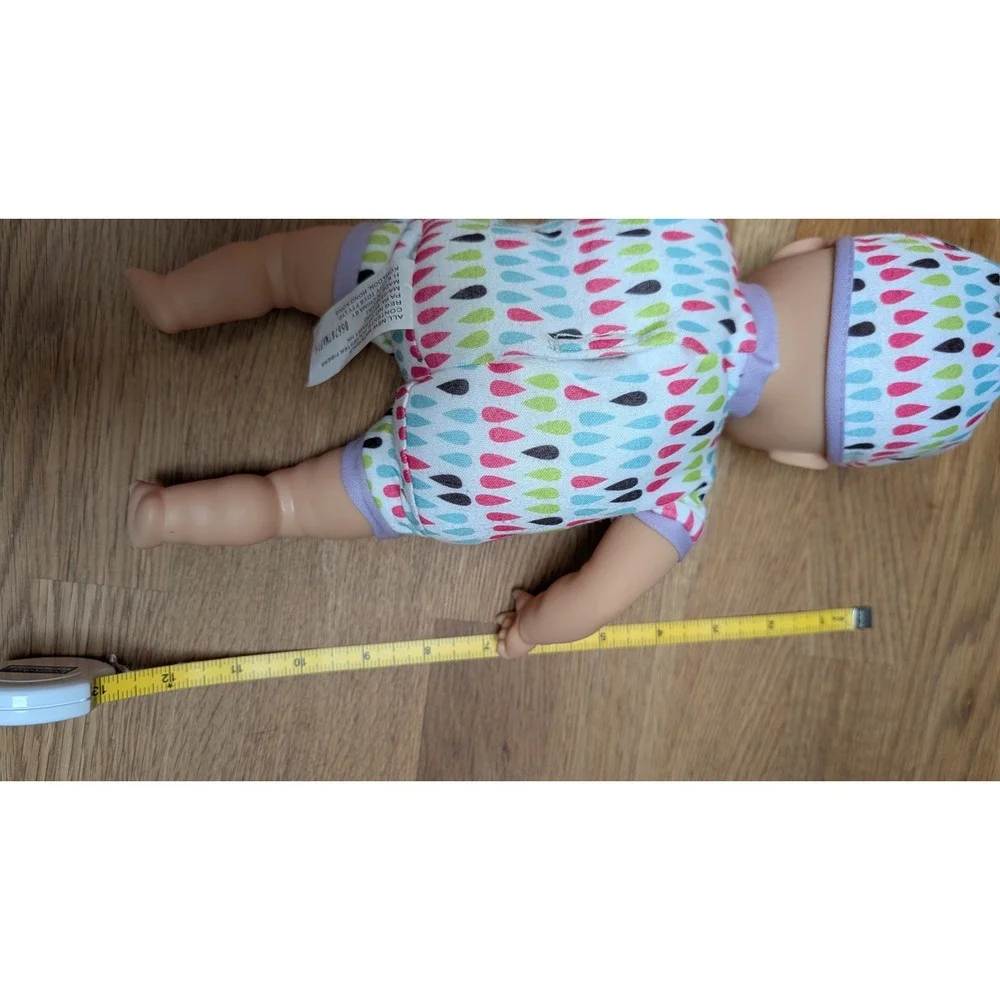 City Toy FLAW Baby Doll Purple Pink Teardrop Romper Hat Blue Eyes giggle sounds